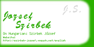 jozsef szirbek business card